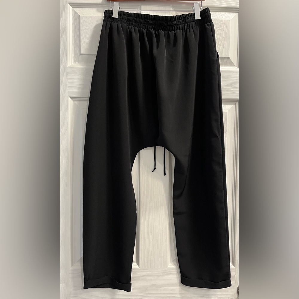 Bluivy Jogger Harem Drawstring Pants, Black